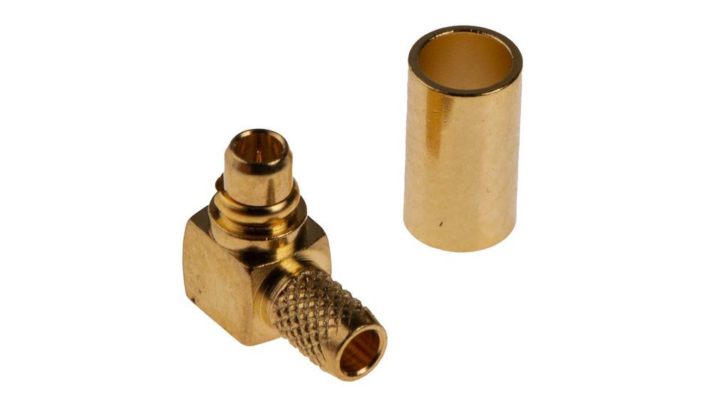 RF Connector, MMCX, Plug, RG-174/U, Cable Mount, Right Angle, Soldering